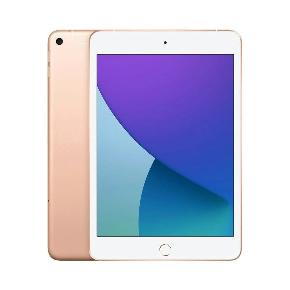 Refurbished Apple iPad mini 5 64GB in Gold displayed front and center