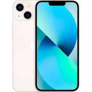 Refurbished Apple iPhone 13 128GB in Starlight color, front and back view