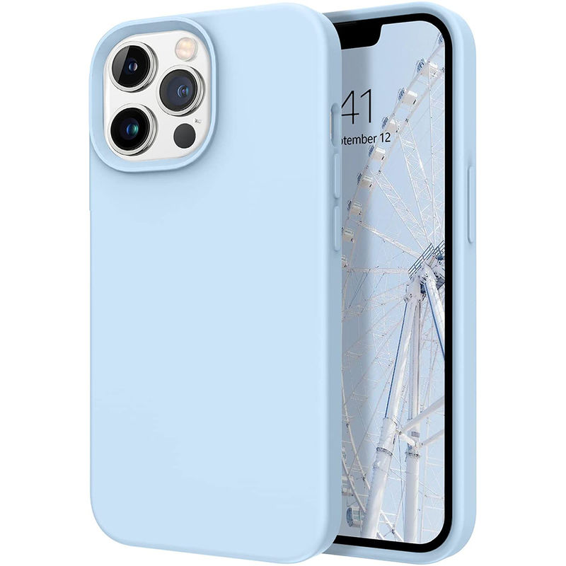 iPhone 13 Mini Light Blue color 1 iPhone 13 Pro Light Blue Cover with Magsafe (Silicon) refurbished from Revent in uae